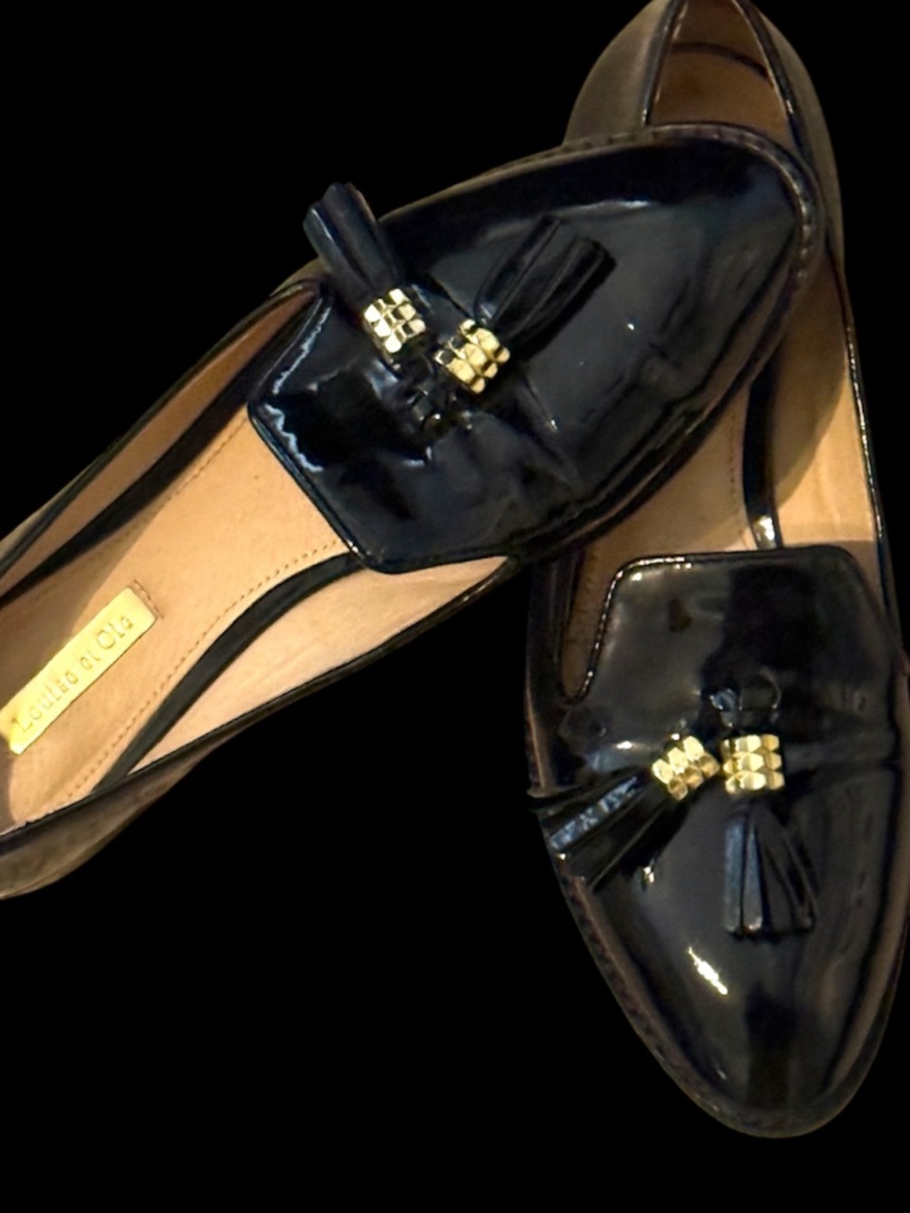 Beautiful Like New Louise et Cie Black Paten Leather Shoes (37.5)